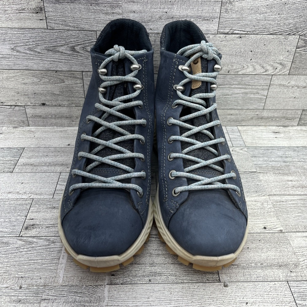 Ecco Exostrike Hydromax Blue Yak Leather‎ Hiking Boots Women Size 7 - Picture 2 of 10